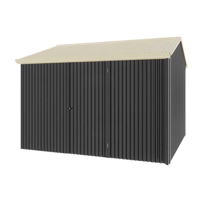 Handi-Heritage Shed H3 3.30X3.30 Roof:Primrose Wall:Gun Metal Grey Front/Rear Single Door