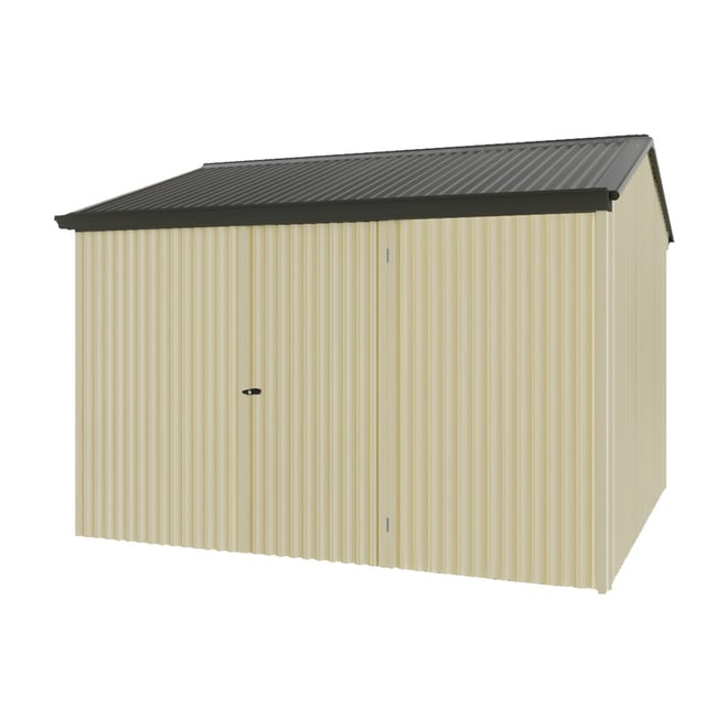 Handi-Heritage Shed H3 3.30X3.30 Roof:Slate Grey Wall:Primrose Front/Rear Single Door