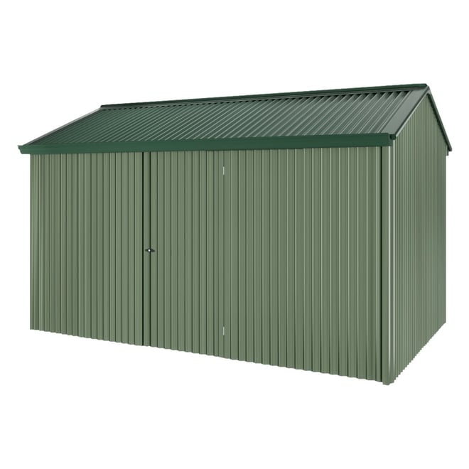 Handi-Heritage Shed H4 3.96X2.52 Roof:Caulfield Green Wall:Rivergum Front/Rear Single Door