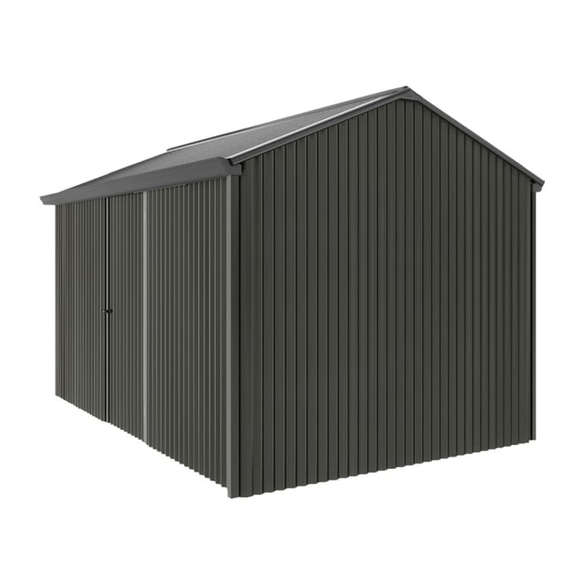 Handi-Heritage Shed H4 3.96X2.52 Roof:Gun Metal Grey Wall: Slate Grey Front/Rear Single Door