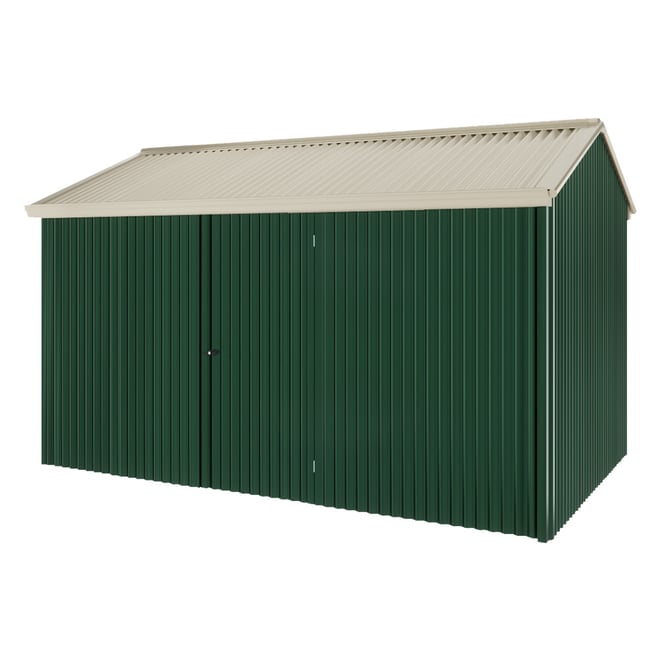 Handi-Heritage Shed H4 3.96X2.52 Roof:Merino Wall:Caulfield Green Front/Rear Single Door