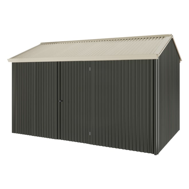 Handi-Heritage Shed H4 3.96X2.52 Roof:Merino Wall:Slate Grey Front/Rear Single Door