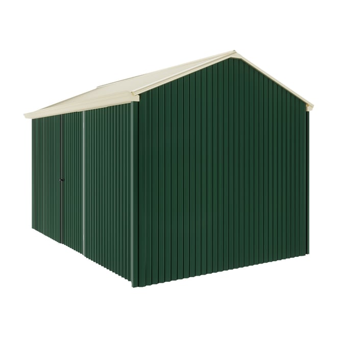 Handi-Heritage Shed H4 3.96X2.52 Roof:Primrose Wall:Caulfield Green Front/Rear Single Door