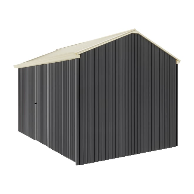 Handi-Heritage Shed H4 3.96X2.52 Roof:Primrose Wall: Gun Metal Grey Front/Rear Single Door