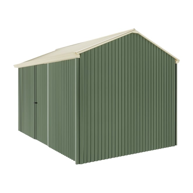 Handi-Heritage Shed H4 3.96X2.52 Roof:Primrose Wall:Rivergum Front/Rear Single Door