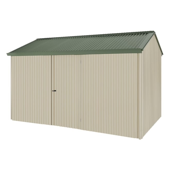 Handi-Heritage Shed H4 3.96X2.52 Roof:Rivergum Wall:Merino Front/Rear Single Door