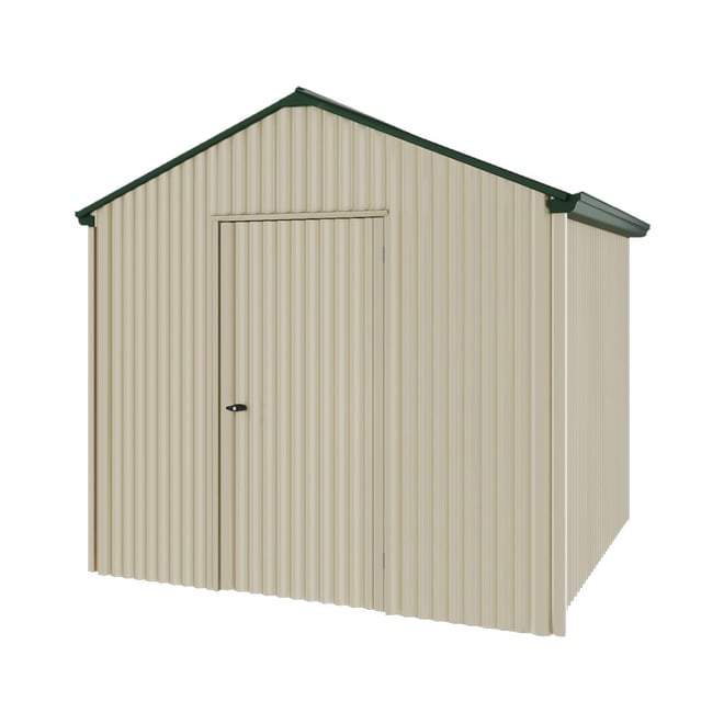 Handi-Heritage Shed H1 2.54X2.52 Roof:Caulfield Green Wall:Merino Gable End Single Door
