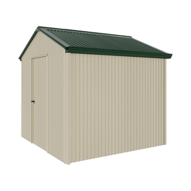 Handi-Heritage Shed H1 2.54X2.52 Roof:Caulfield Green Wall:Merino Gable End Single Door