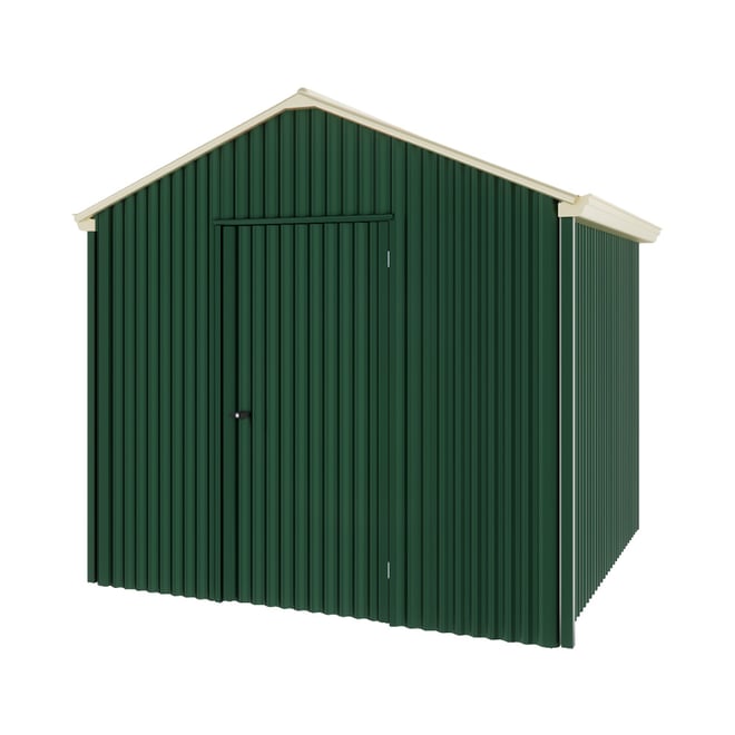 Handi-Heritage Shed H1 2.54X2.52 Roof:Primrose Wall:Caulfield Green Gable End Single Door