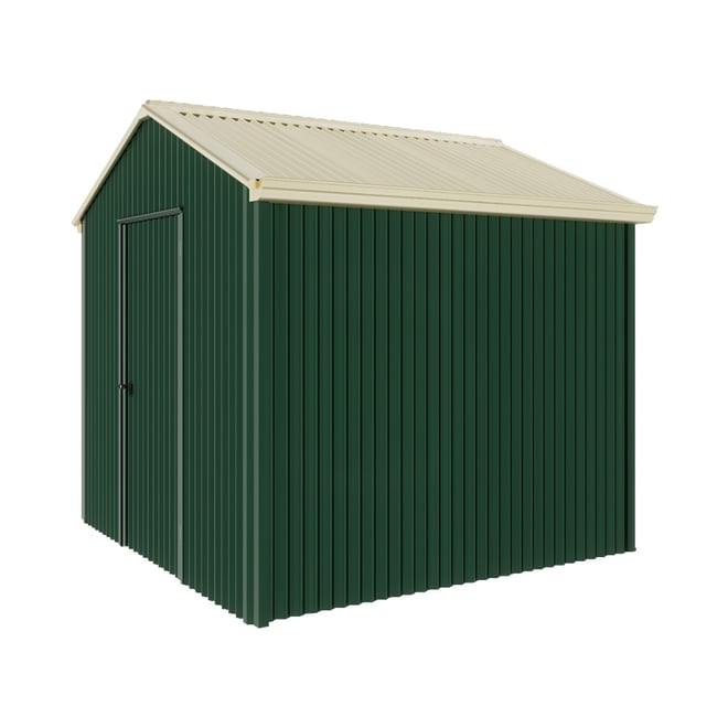 Handi-Heritage Shed H1 2.54X2.52 Roof:Primrose Wall:Caulfield Green Gable End Single Door