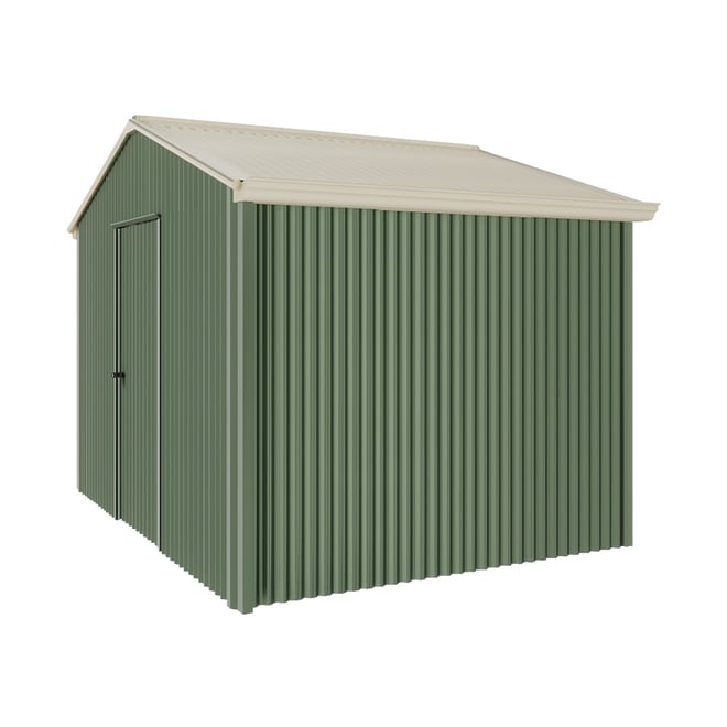 Handi-Heritage Shed H2 3.30X2.52 Roof:Merino Wall:Rivergum Gable End Single Door