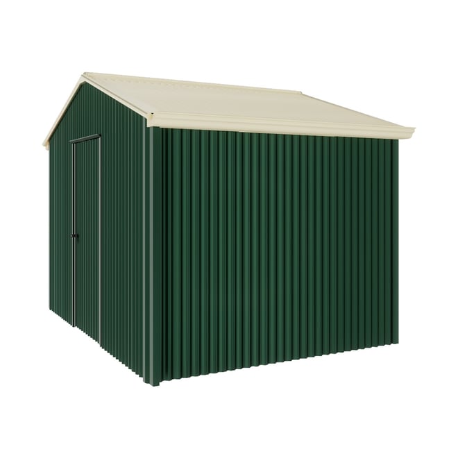 Handi-Heritage Shed H2 3.30X2.52 Roof:Primrose Wall:Caulfield Green Gable End Single Door