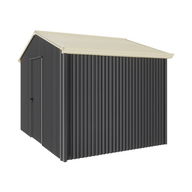 Handi-Heritage Shed H2 3.30X2.52 Roof:Primrose Wall:Gun Metal Grey Gable End Single Door