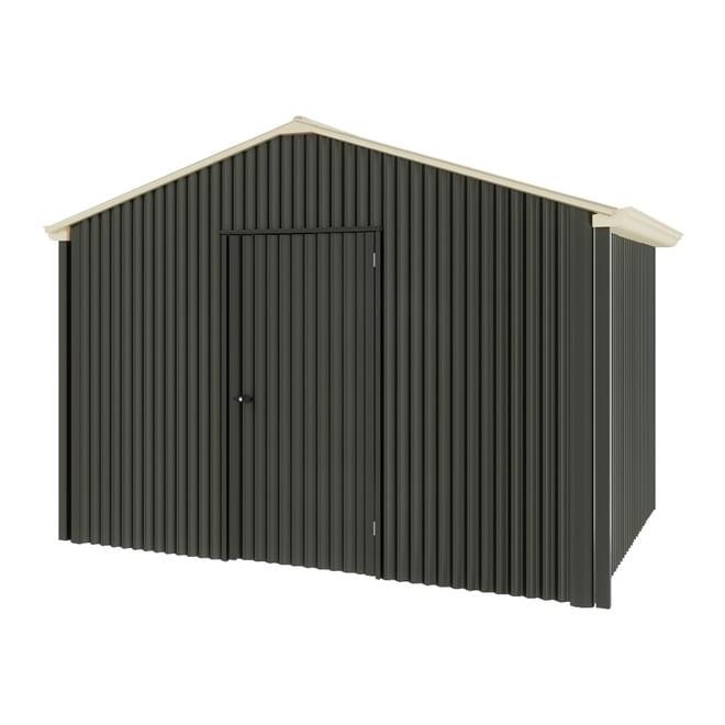 Handi-Heritage Shed H2 3.30X2.52 Roof:Primrose Wall:Slate Grey Gable End Single Door