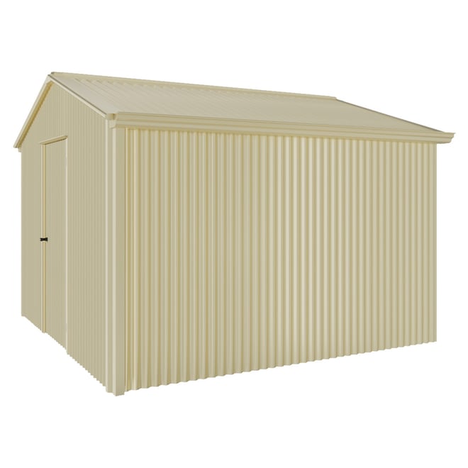 Handi-Heritage Shed H3 3.30X3.30 Roof:Primrose Wall:Primrose Gable End Single Door