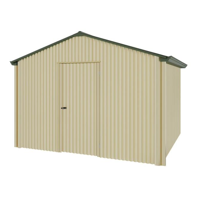 Handi-Heritage Shed H3 3.30X3.30 Roof:Rivergum Wall:Primrose Gable End Single Door