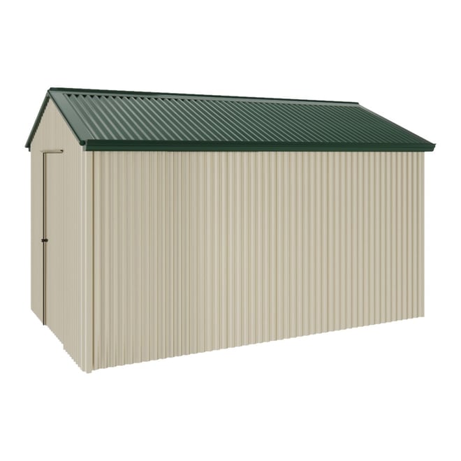 Handi-Heritage Shed H4 3.96X2.52 Roof:Caulfield Green Wall:Merino Gable End Single Door