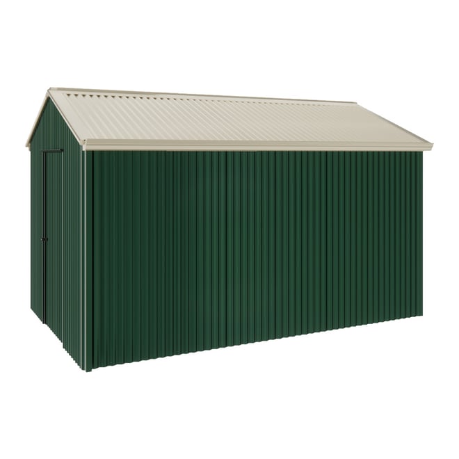 Handi-Heritage Shed H4 3.96X2.52 Roof:Merino Wall:Caulfield Green Gable End Single Door