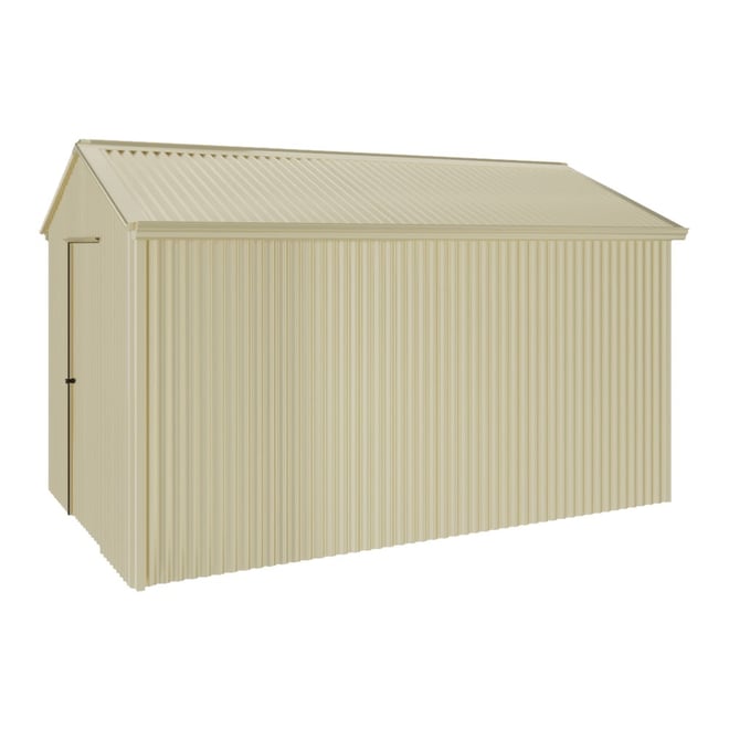 Handi-Heritage Shed H4 3.96X2.52 Roof:Primrose Wall:Primrose Gable End Single Door