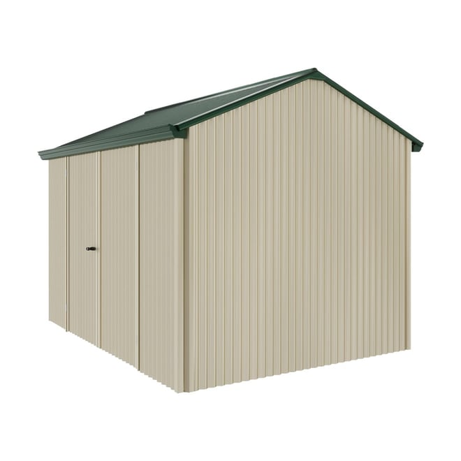 Handi-Heritage Shed H2 3.30X2.52 Roof:Caulfield Green Wall:Merino Front/Rear Double Door