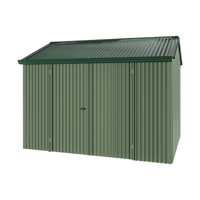 Handi-Heritage Shed H2 3.30X2.52 Roof:Caulfield Green Wall:Rivergum Front/Rear Double Door