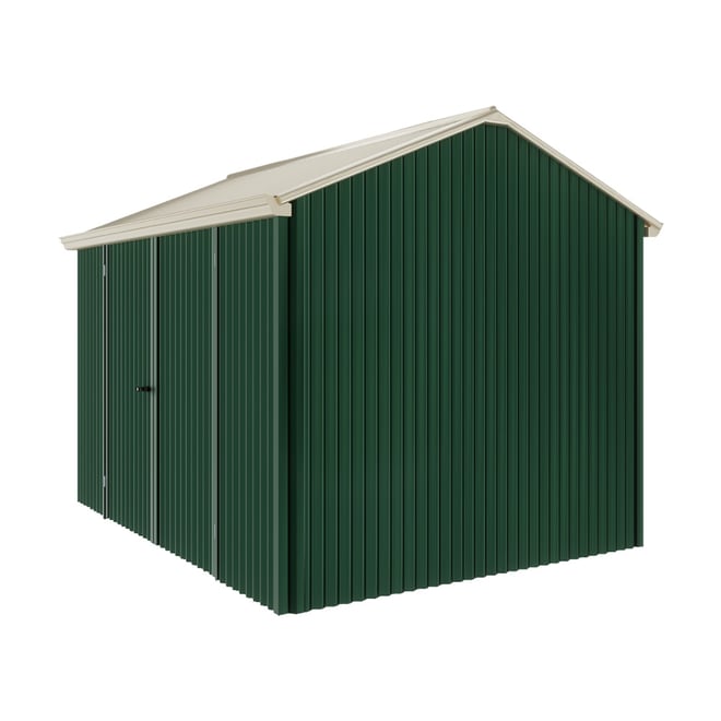 Handi-Heritage Shed H2 3.30X2.52 Roof:Merino Wall:Caulfield Green Front/Rear Double Door
