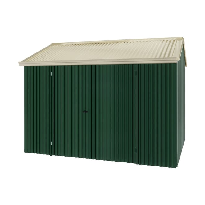 Handi-Heritage Shed H2 3.30X2.52 Roof:Primrose Wall:Caulfield Green Front/Rear Double Door