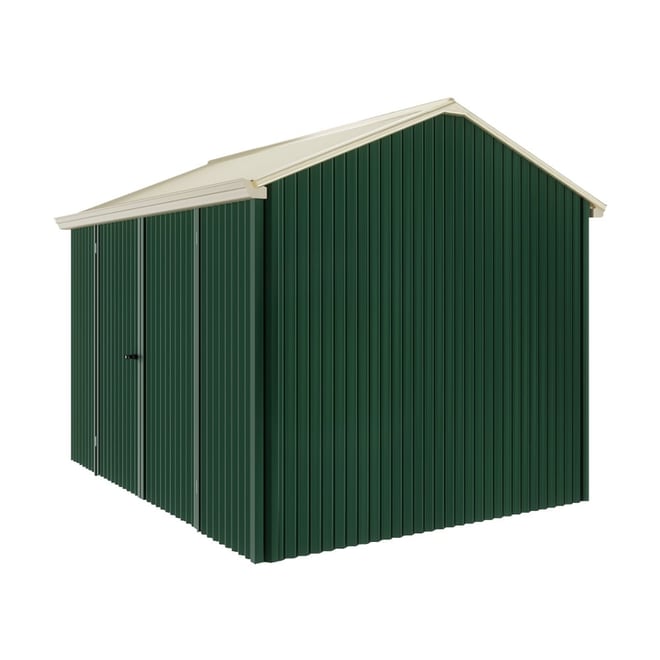 Handi-Heritage Shed H2 3.30X2.52 Roof:Primrose Wall:Caulfield Green Front/Rear Double Door