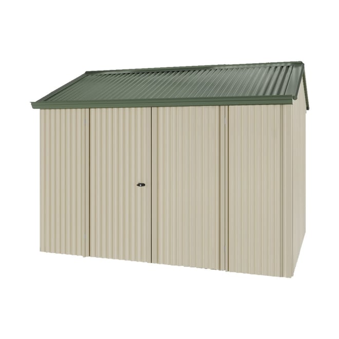 Handi-Heritage Shed H2 3.30X2.52 Roof:Rivergum Wall:Merino Front/Rear Double Door