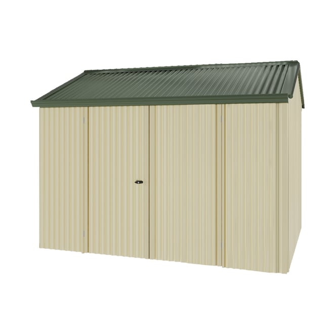 Handi-Heritage Shed H2 3.30X2.52 Roof:Rivergum Wall:Primrose Front/Rear Double Door