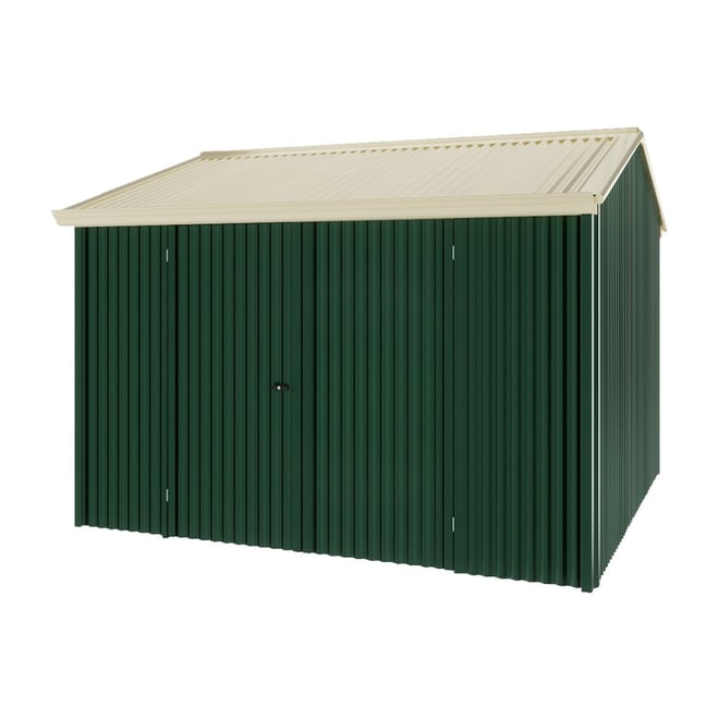 Handi-Heritage Shed H3 3.30X3.30 Roof:Primrose Wall:Caulfield Green Front/Rear Double Door