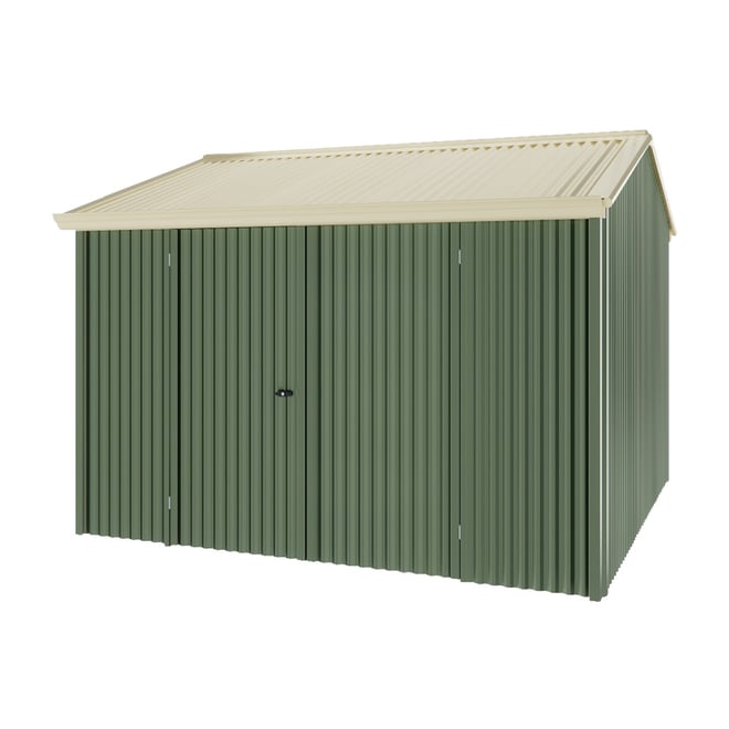 Handi-Heritage Shed H3 3.30X3.30 Roof:Primrose Wall:Rivergum Front/Rear Double Door