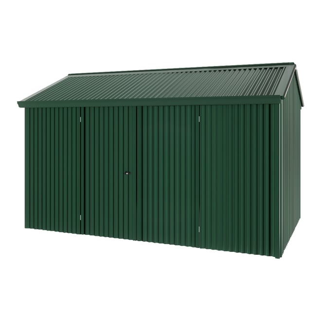 Handi-Heritage Shed H4 3.96X2.52 Roof:Caulfield Green Wall:Caulfield Green Front/Rear Double Door