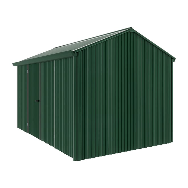Handi-Heritage Shed H4 3.96X2.52 Roof:Caulfield Green Wall:Caulfield Green Front/Rear Double Door