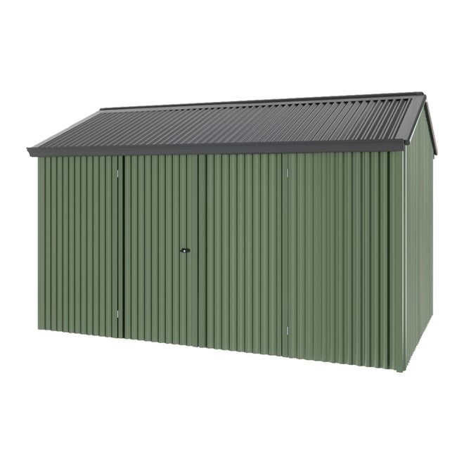 Handi-Heritage Shed H4 3.96X2.52 Roof:Gun Metal Grey Wall:Rivergum Front/Rear Double Door