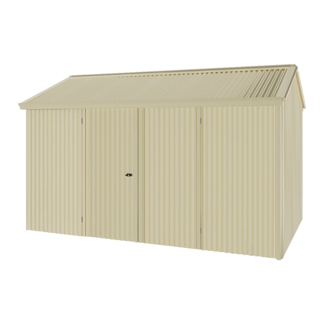Handi-Heritage Shed H4 3.96X2.52 Roof:Primrose Wall:Primrose Front/Rear Double Door