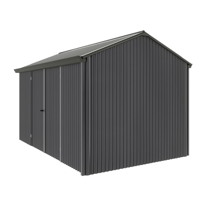 Handi-Heritage Shed H4 3.96X2.52 Roof:Slate Grey Wall:Gun Metal Grey Front/Rear Double Door