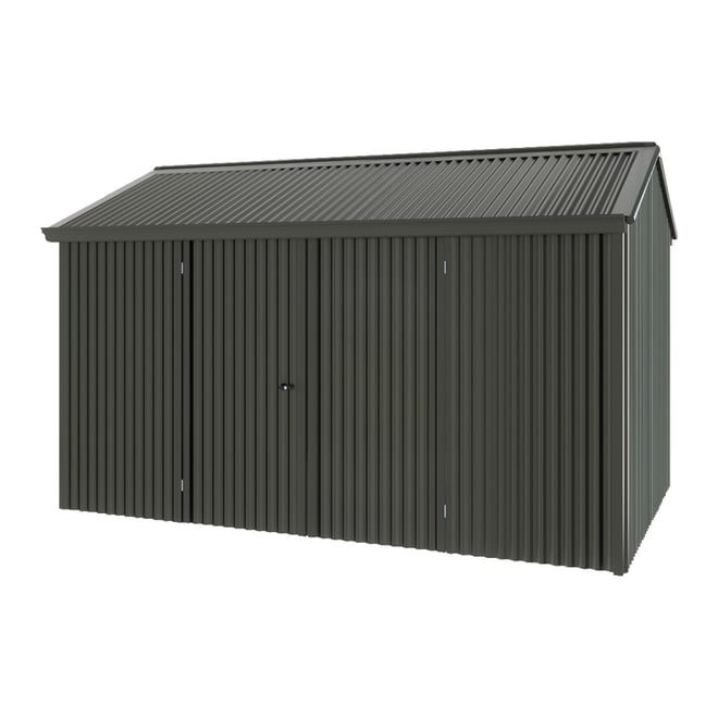 Handi-Heritage Shed H4 3.96X2.52 Roof:Slate Grey Wall:Slate Grey Front/Rear Double Door