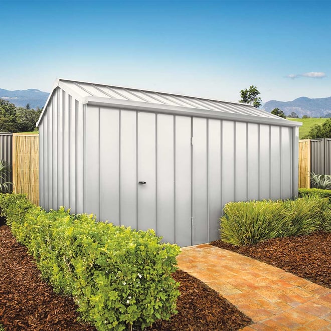 Handi-Hilander Garden Shed HH1 2.48x2.63m Gutter Side Door Off White