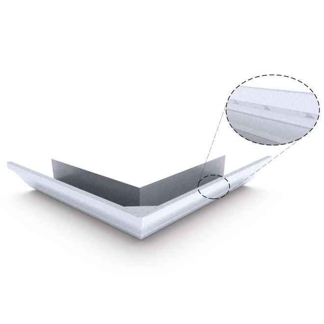 HK Gutter External Mitre Slotted Zinc/Aluminium