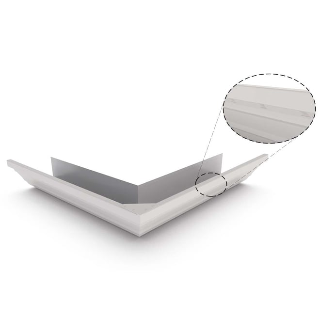 HK Gutter External Mitre Slotted Gull Grey