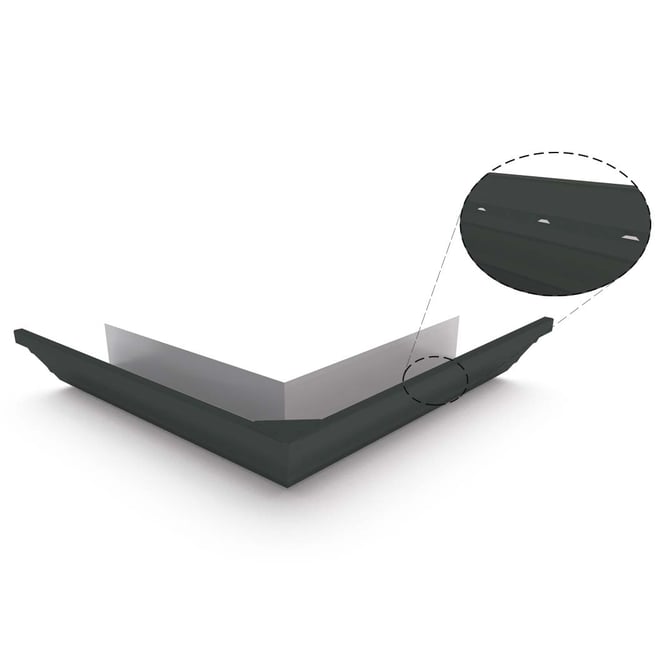 HK Gutter External Mitre Slotted Gun Metal Grey