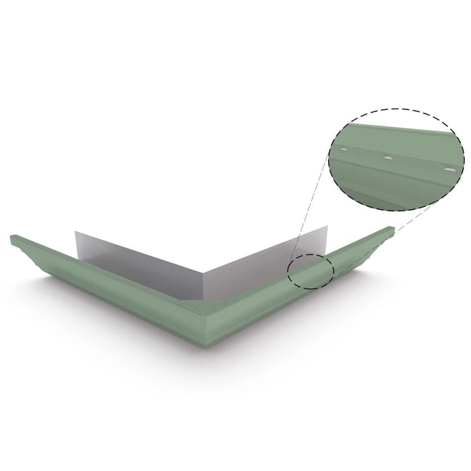 HK Gutter External Mitre Slotted Mist Green