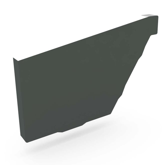 HK Gutter Stop End Left Hand Slate Grey