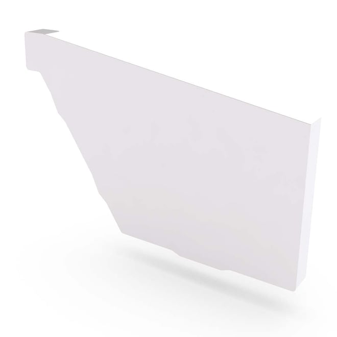 HK Gutter Stop End Right Hand Off White