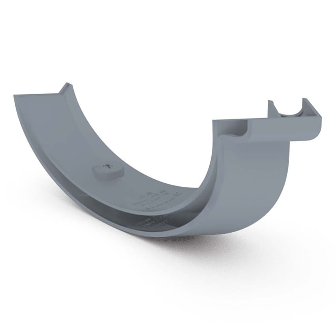 Half Round Gutter External Two Piece Cast Angle 90° Armour Grey