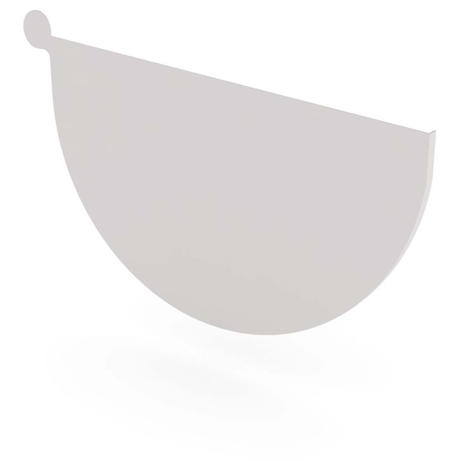 Half Round Gutter Stop End Left Hand Gull Grey