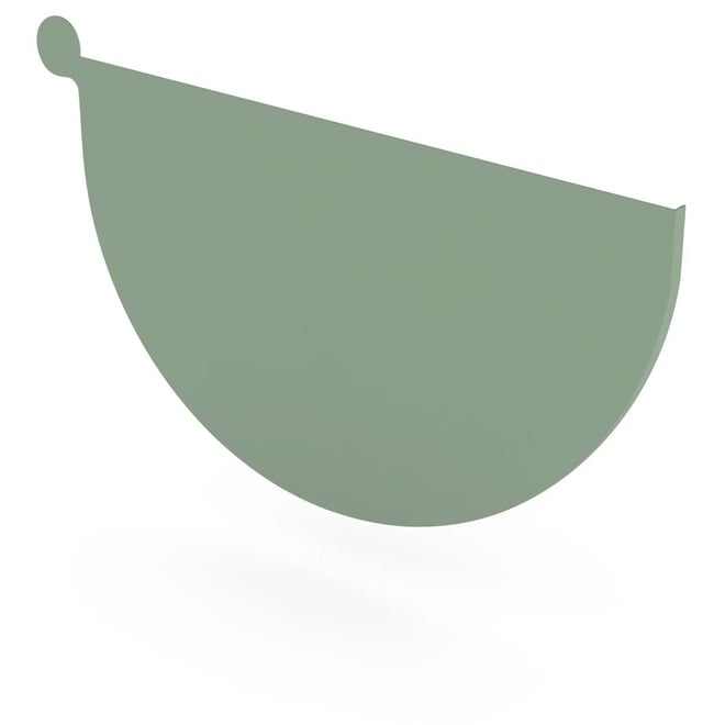 Half Round Gutter Stop End Left Hand Mist Green