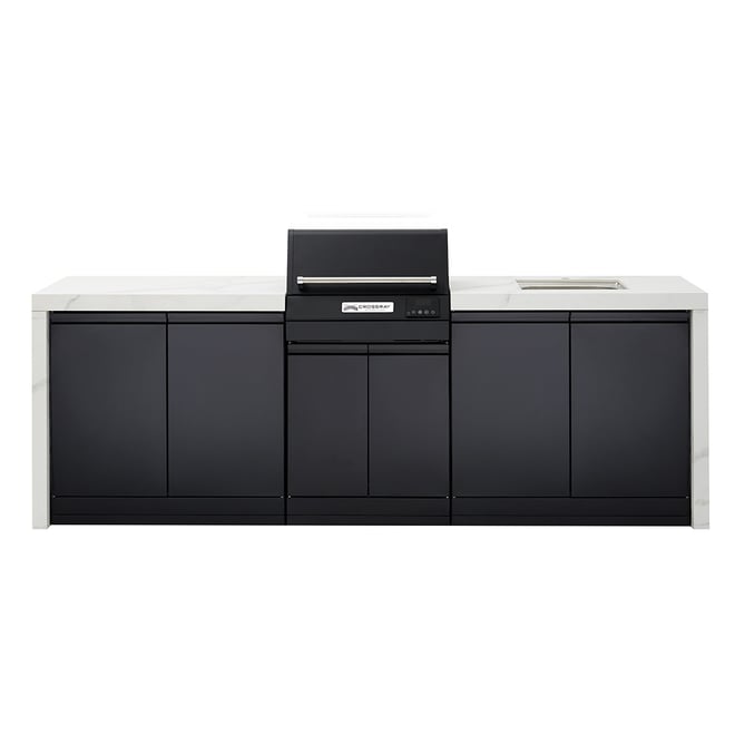 CROSSRAY eXtreme Electric White Outdoor Kitchen With Double Cabinets And Sink