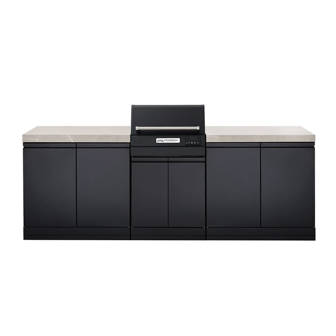 CROSSRAY eXtreme Electric Grey Outdoor Kitchen With Double Cabinets